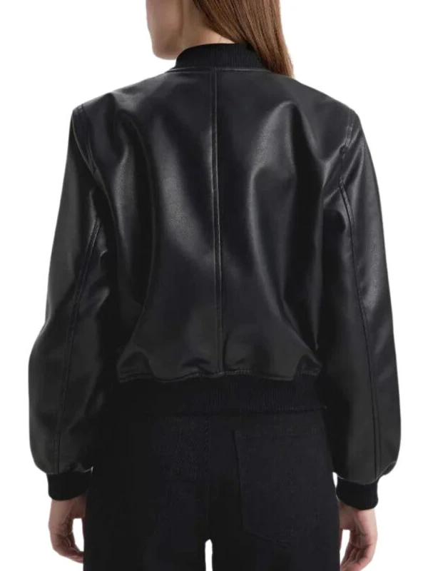 womens leather black basic leather jacket