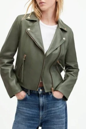 womens leather green motorcycle jacket 380810a2 1f19 4739 9f17 27816d5f9125