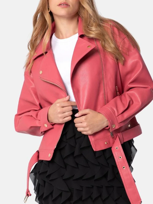 womens leather pink moto jacket 4ef0f185 3a38 4e8e 83d4 5a094e625e5a