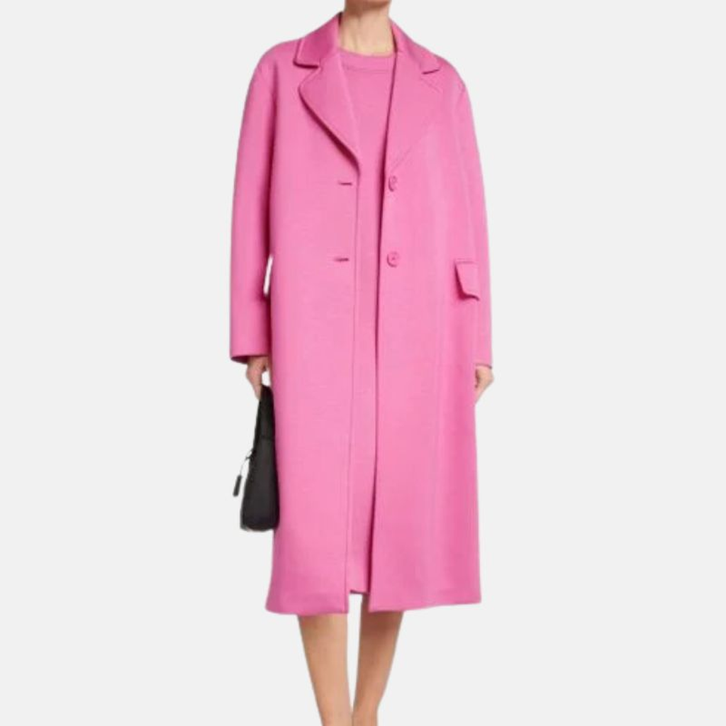 womens pink single breasted long coat 9baf1aba f645 45f2 b3d3 5a3f780bd2b8
