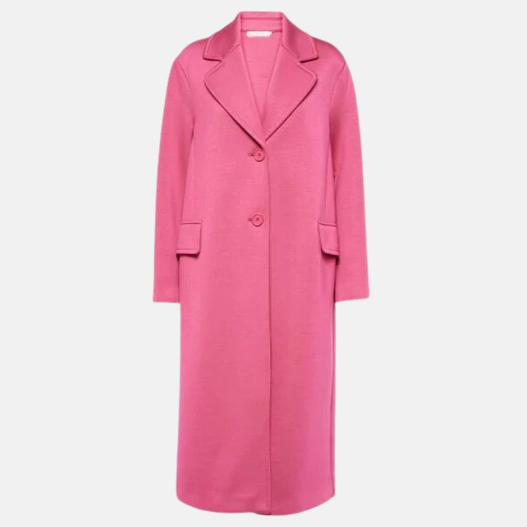 womens pink single breasted long wool coat 9b415e8e 1792 4bff 97a3 e5a2cd18b535