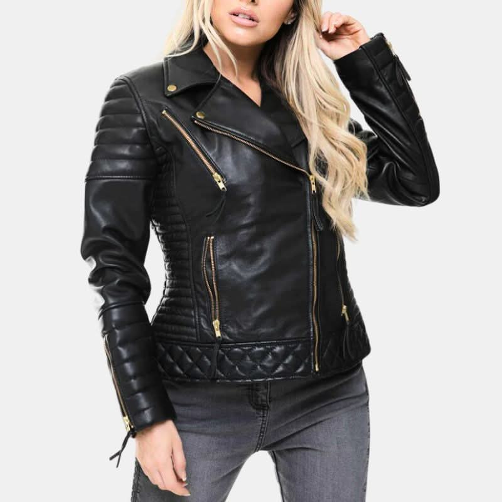 womens racer quilted leather jacket e1f7f17a 844e 46e8 a7c5 968221cc4415