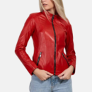 womens red slim fit biker leather jacket women 9624f9f8 7628 4650 9c9c 2e5c9fbc5957