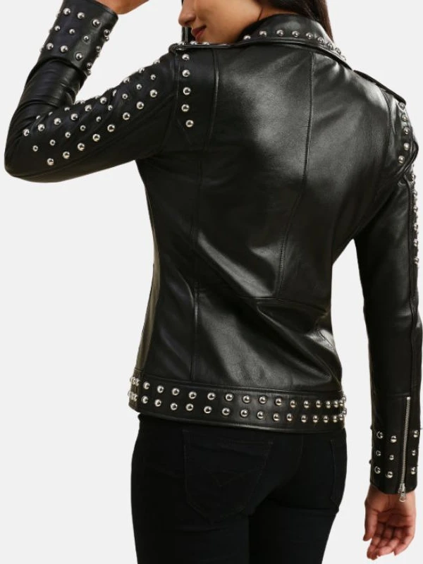 womens studded motorcycle black punk jacket 038b0cbf b61e 4b4a b8b1 afac05102b5d