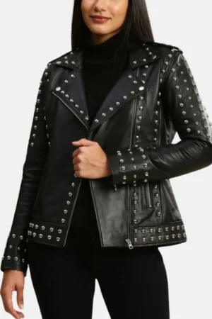 womens studded motorcycle black punk leather jackets 47c114eb ff3f 4a58 980c dbbee206ef10