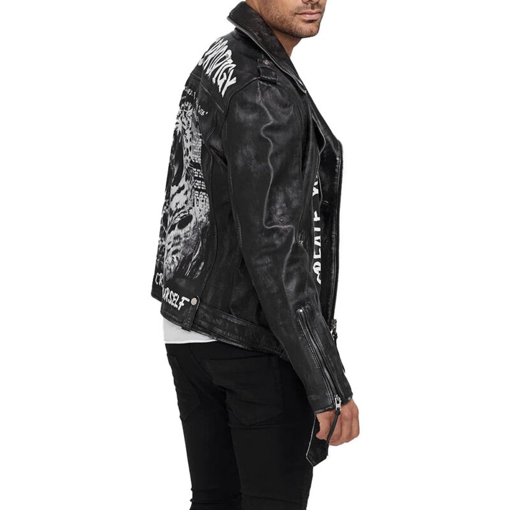Rugged Matte Mens Black Leather Biker Jacket 6 d8430fc8 4cbc 4243 880e c8c6739c349c