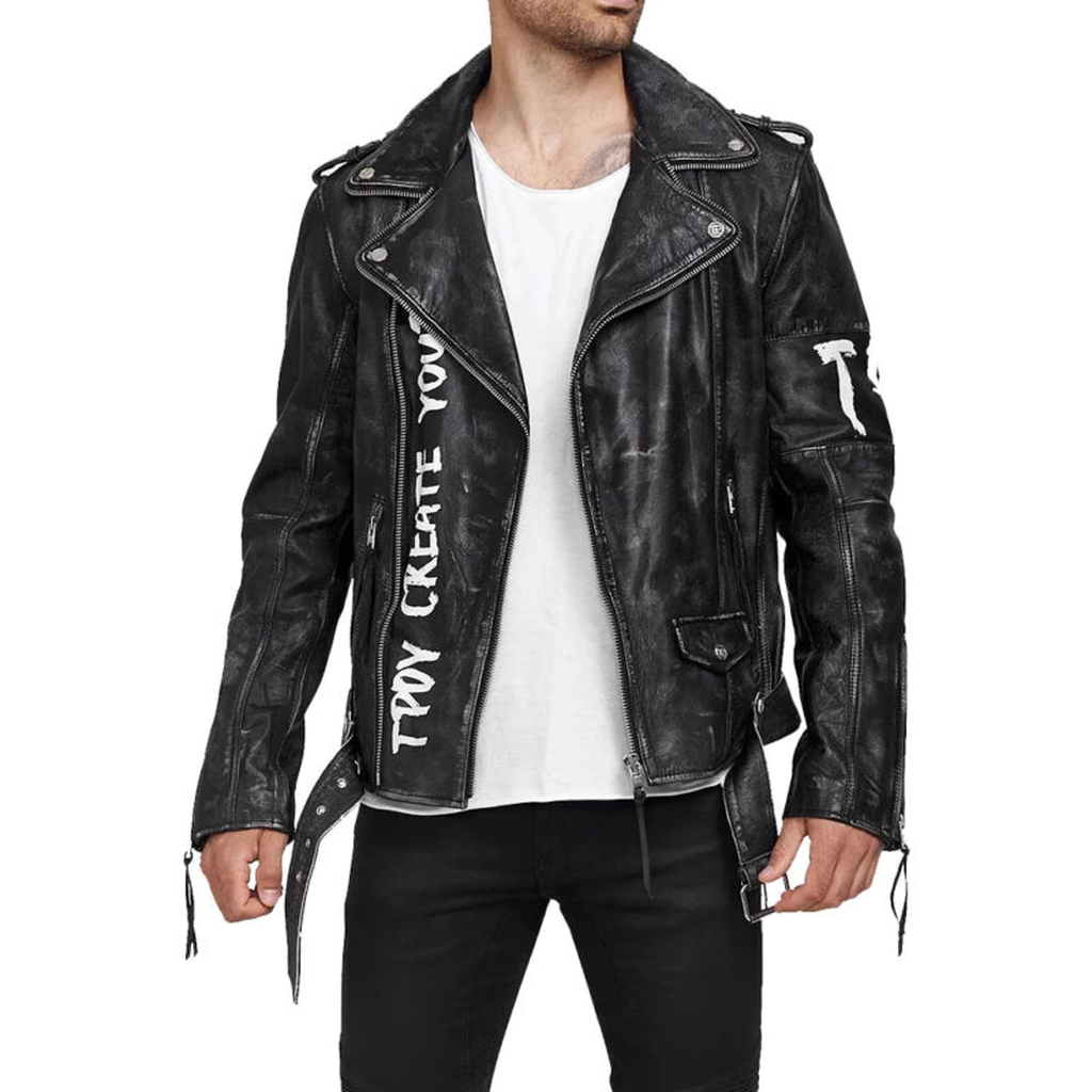 Rugged Matte Mens Black Leather Biker Jacket 7 250cb918 7a9a 43f6 9a4e ab67444eed2f