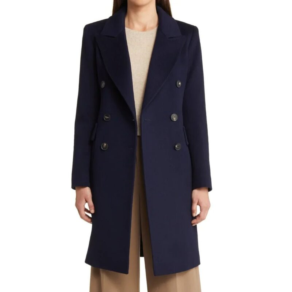 Womens Classic Dark Blue Double Breasted Wool Trench Coat 1 f7366f5a fe08 4a97 ae5b 48b4d1cc1d88 574551