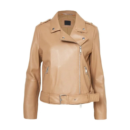 Womens Light Pastel Brown Leather Biker Jacket 1 1d3140ea ba4b 4b1b 9b44 3f9e49b23f7b 588494