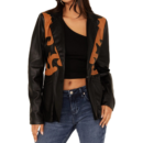 black leather blazer
