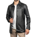 black leather coat for mens