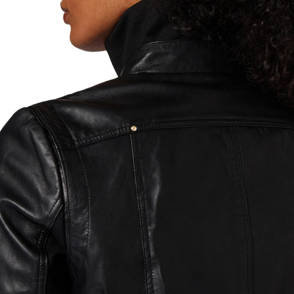 black leather womens jacket