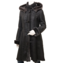 black shearling duffle coat