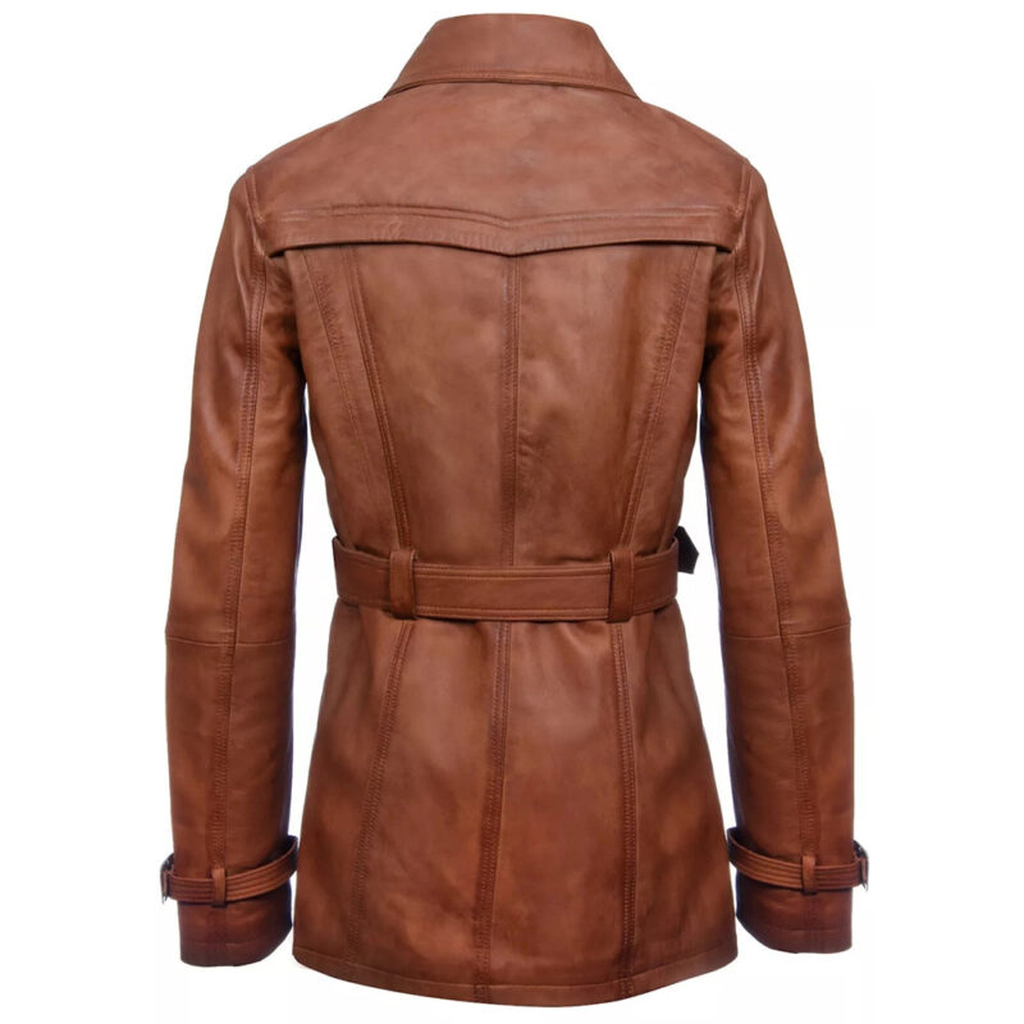 leather trech coat womens