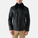tony fur collar black leather jacket mens 6c8f6ecf 4a2e 417c a69d db66d4bdca6e