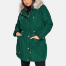 women forest green fur trim hooded parka coats e5a0a29f 6415 4a4b 8aaa 39e6825ede44