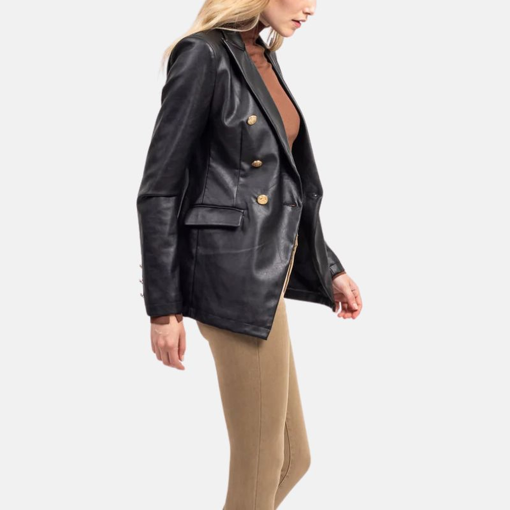 womens black double breasted leather coats 2c0fe762 8926 4d9c afc5 8ac605d4a33a
