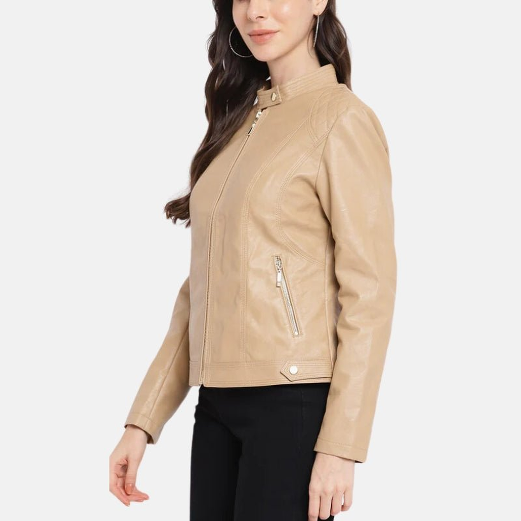 womens camel brown jacket leather biker styles 813703df 8d43 41d2 a24a b08d541646e6 651195