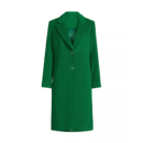 womens green long single breasted wool coat